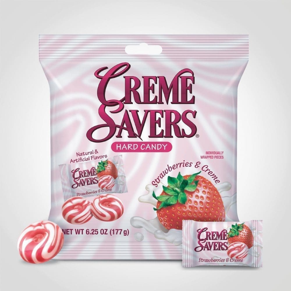Crème Savers Strawberries and Crème Bag 6 Crème Savers Strawberries and Crème Bag 6.25oz - 12 PACK (49330)
