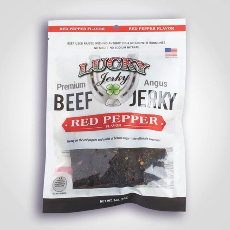 Lucky Jerky Red Pepper Beef Slab 3oz – 12 PACK (90388) 1 Lucky Jerky Red Pepper Beef Slab 3oz - 12 PACK (90388)