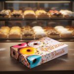 Half Dozen Donut Box Stock Print Delicious Design in front of baker display