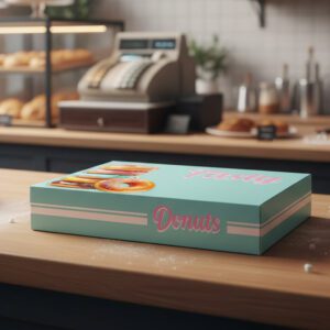 Half Dozen Donut Box Stock Print with Tasty Design