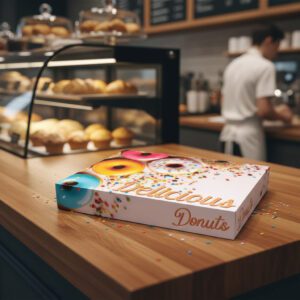Dozen Donut Box Stock Print with Delicious Design