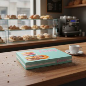 Dozen Donut Box Stock Print with Tasty Design