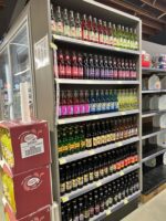 Nostalgic sodas in store aisle from side