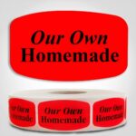 Our Own Homemade Label Dayglo Sticker on a roll of 1000 labels