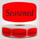 Seasoned Label Dayglo Sticker on a roll of 1000 labels