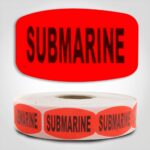 Submarine Label Red Dayglo Sticker