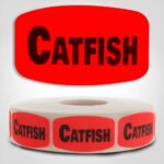 catfish Label Red Dayglo Sticker