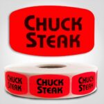 chuck steak Label Red Dayglo Sticker