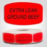 extra lean ground beef Label Red Dayglo Sticker