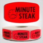 minute steak Label Red Dayglo Sticker