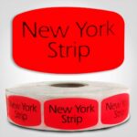 new york strip butcher Label Red Dayglo Sticker