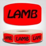 lamb Label Red Dayglo Sticker