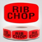 rib chop Label Red Dayglo Sticker