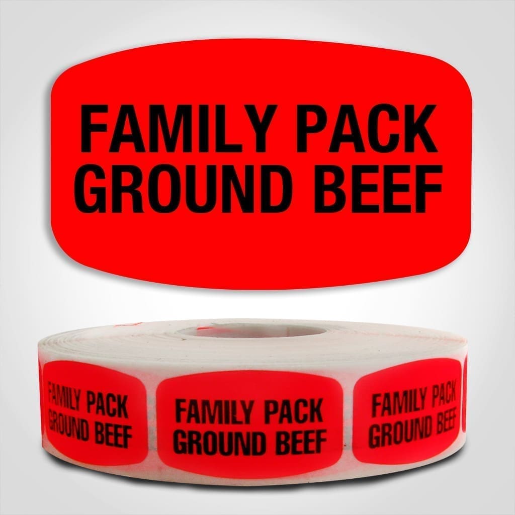 Family Pak Ground Beef Label - 1000 Stickers | Butcher Labels