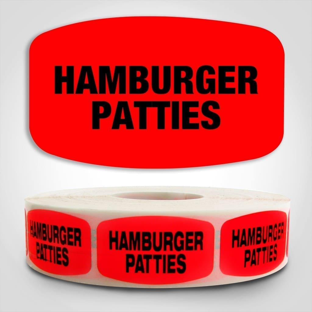 Hamburger Patties Label - 1000 Stickers | Butcher Labels