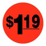 $1.19 sticker black and red pricing label