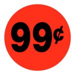 99 cents sticker black and red pricing label
