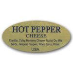 Hot Pepper Cheese Label Gold Foil Stick with ingredients