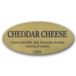 Cheddar Cheese Label Gold Foil Stick with ingredients