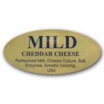 Mild Cheddar Cheese Label Gold Foil Stick with ingredients