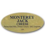 Monterey Jack Cheese Label Gold Foil Stick with ingredients