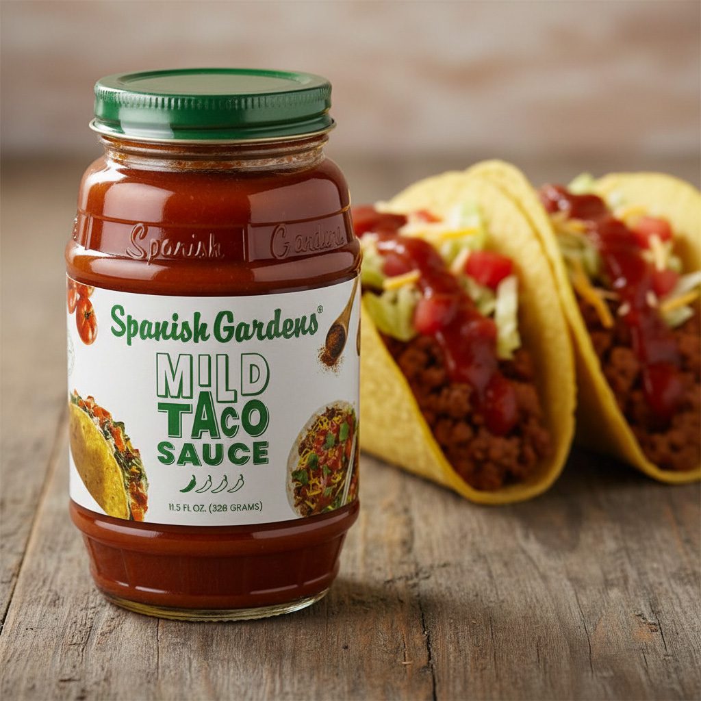 50622-Spanish-Garden’s-Mild-Taco-Sauce-11oz Spanish Garden’s mild Taco Sauce 11.5 ounce jar in a pack of 12 wholesale price