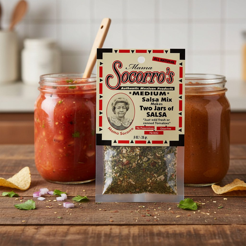 50647-Mama-Socorro’s-Medium-Salsa-Mix Mama Socorro's medium salsa Mix Packet in a 24 pack case