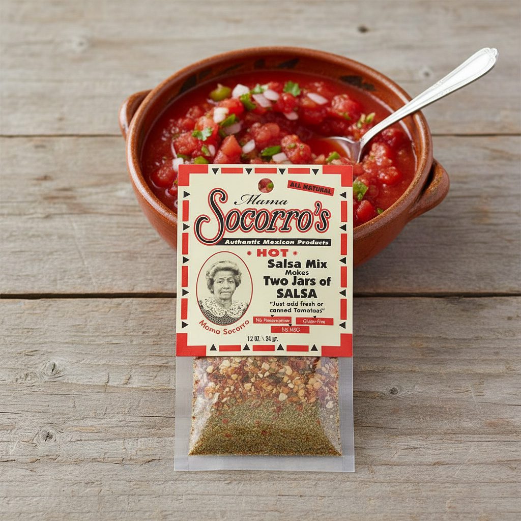50648-Mama-Socorro’s-Hot-Salsa-Mix Mama Socorro's hot salsa Mix Packet in a 24 pack case