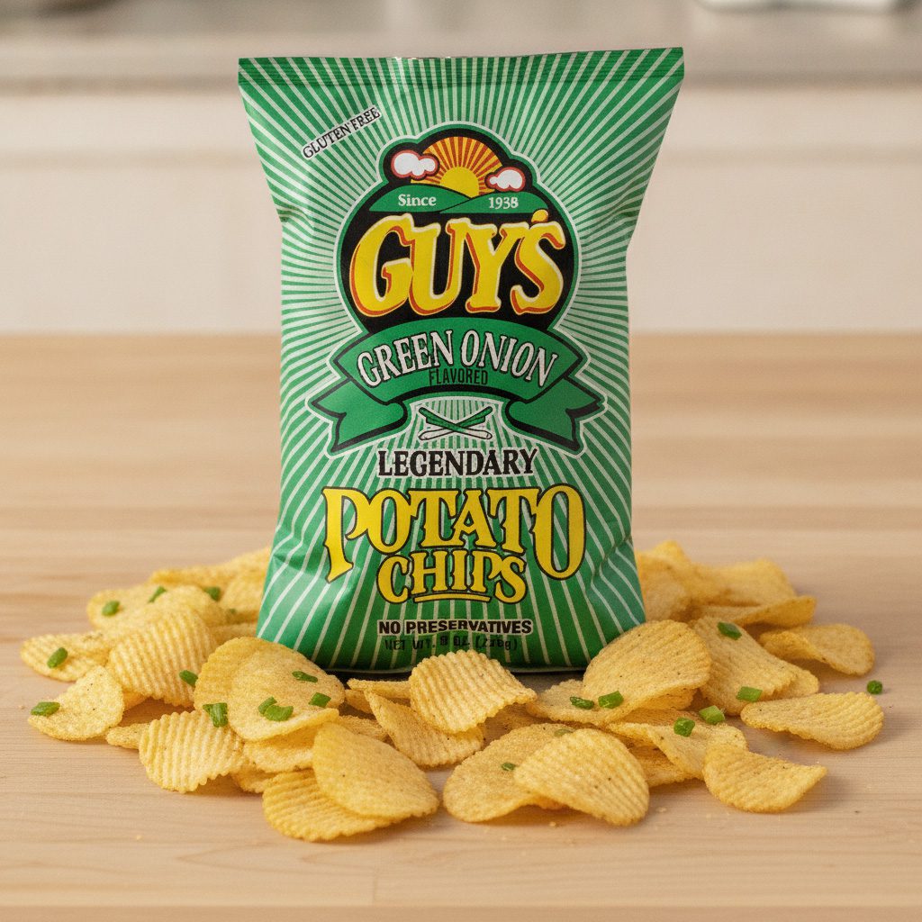 50661-Guys-Legendary-Green-Onion-Chips Guy's Legendary Green Onion Chips 8 oz. bags in a case of 15 bags