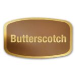 Butterscotch Label Gold Foil Flavor Sticker with Butterscotch Text