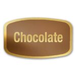 Chocolate Label Gold Foil Flavor Sticker with Chocolate Text