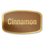 Cinnamon Label Gold Foil Flavor Sticker with Cinnamon Text