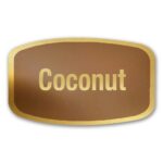 Coconut Label Gold Foil Flavor Sticker with Coconut Text