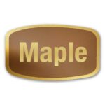 Maple Label Gold Foil Flavor Sticker with Maple Text