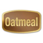 Oatmeal Cookie Label Gold Foil Flavor Sticker with Oatmeal Text