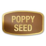 Poppy Seed Muffin Label Gold Foil Flavor Sticker with Poppy Seed Text