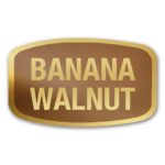 Banana Walnut Label Gold Foil Flavor Sticker with Banana Walnut Text
