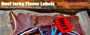 Beef Jerky Flavor Label with hot label as example