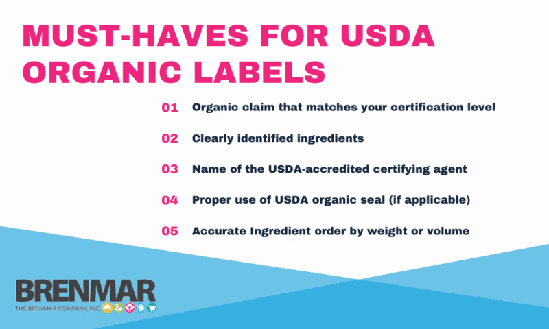 must haves for USDA organic labels 