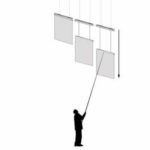 Ceiling Banner Display Retractable with Stabilizer 22"