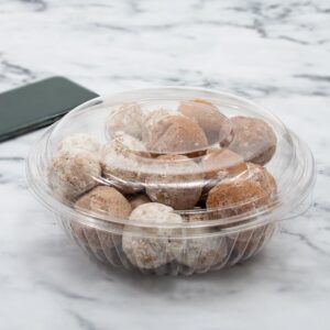 Presenta Bowl Takeout Catering Packaging with donut holes