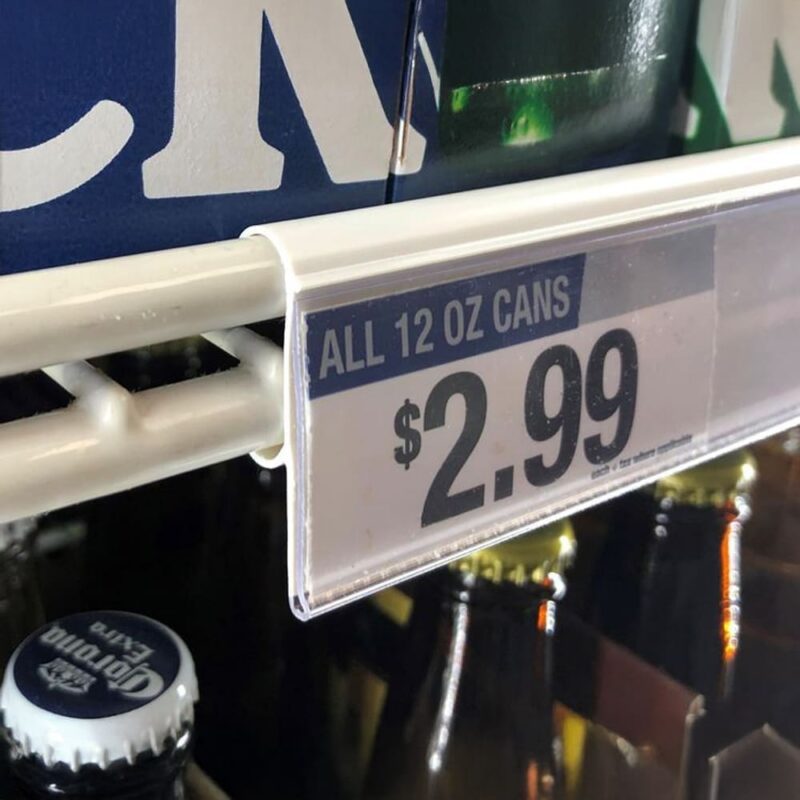Cooler Shelf Snap-On Label Holder White