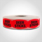deer sticks sticker on a roll of labels