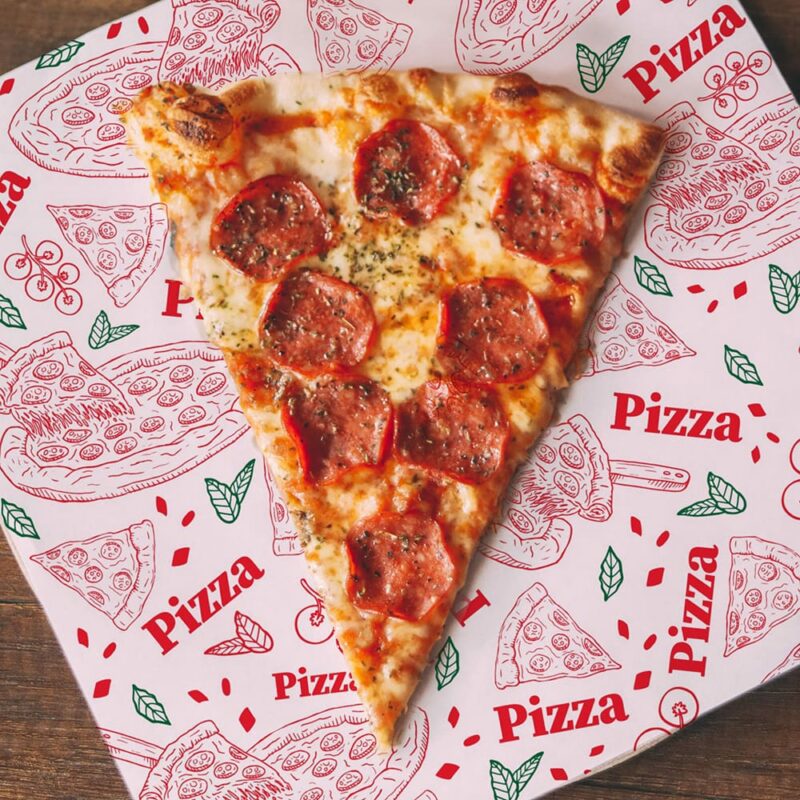 Pizza Print Liner Paper under piece of pizza