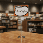 Store Sign Frame with Metal Stand Chrome 7″ x 11″