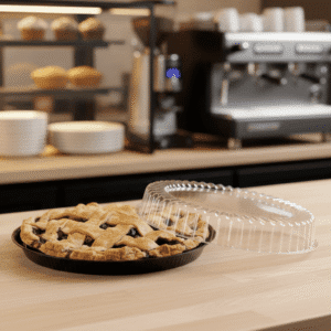 10 inch Pie Container Black Base High Dome Lid