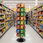 Spinner Rack Floor Stand with Clips black with product