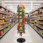 Spinner Rack Floor Stand with Clips white with product