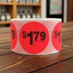 1 dollar and 79 cents Label Stickers Round Red with black print