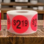 2 dollars and 99 cents Label Stickers Round Red with black print